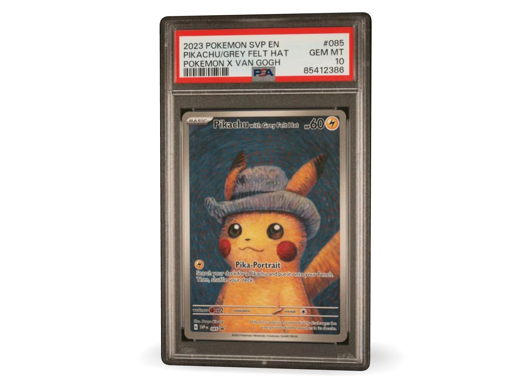 Pikachu with Grey Felt Hat — SVP 085 · Naoyo Kimura · PSA GEM MT 10